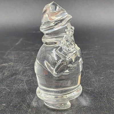 Baccarat France Stunning Clear Glass Crystal Santa Claus with Gift Figurine 4"