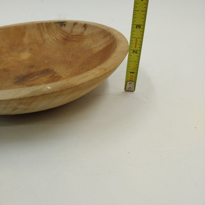 Oval Shape Bread Serving Bowl in Natural Wood Hand Crafted Kitchen Decor 9” x 2"