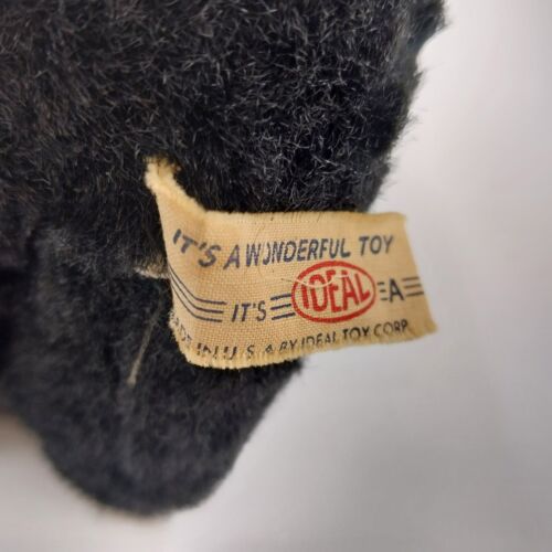 Black Scottish Terrier 8" Tall from Ideal Toy Co 1950's Red Velvet Ribbon