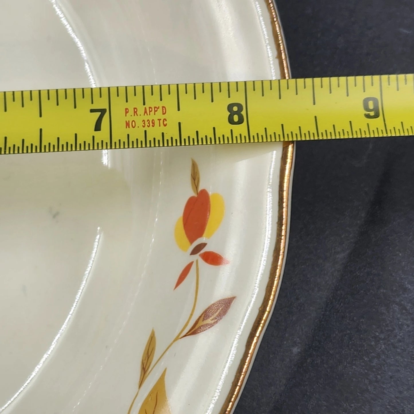 Autumn Leaf Rim Soup Bowl 8.5" Hall's Superior Jewel Tea MCM Dinnerware Vintage