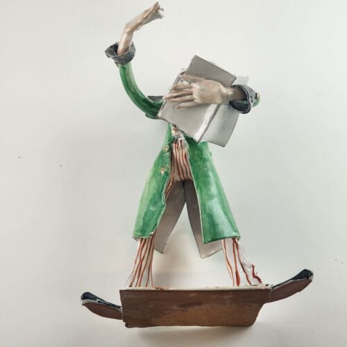Arnoldo Miniati Ceramic Sculpture Orchestra Maestro Modern Art 10 Inch Tall