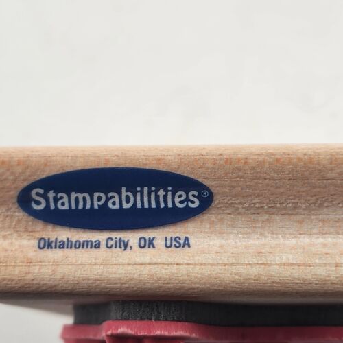 Stampabilities Wooden Mounted Rubber Stamp Balloon Ride Design/Pattern Vintage