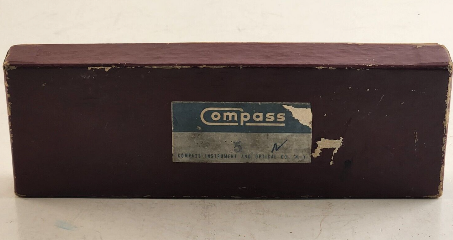 Vintage Compass Instrument Optical Drawing Drafting Tool w/ Original Case
