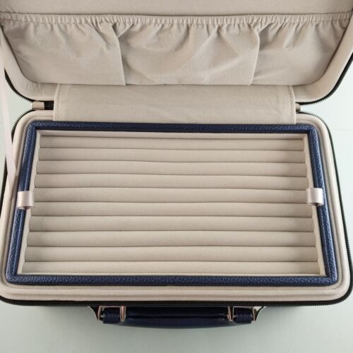 Jewelry Case Travel Handmade PU Leather Velvet 3 Layer Tray Organizer Display