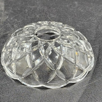 2 Pressed Glass Bobeche Chandelier Part Cups 4" Scalloped Edge
