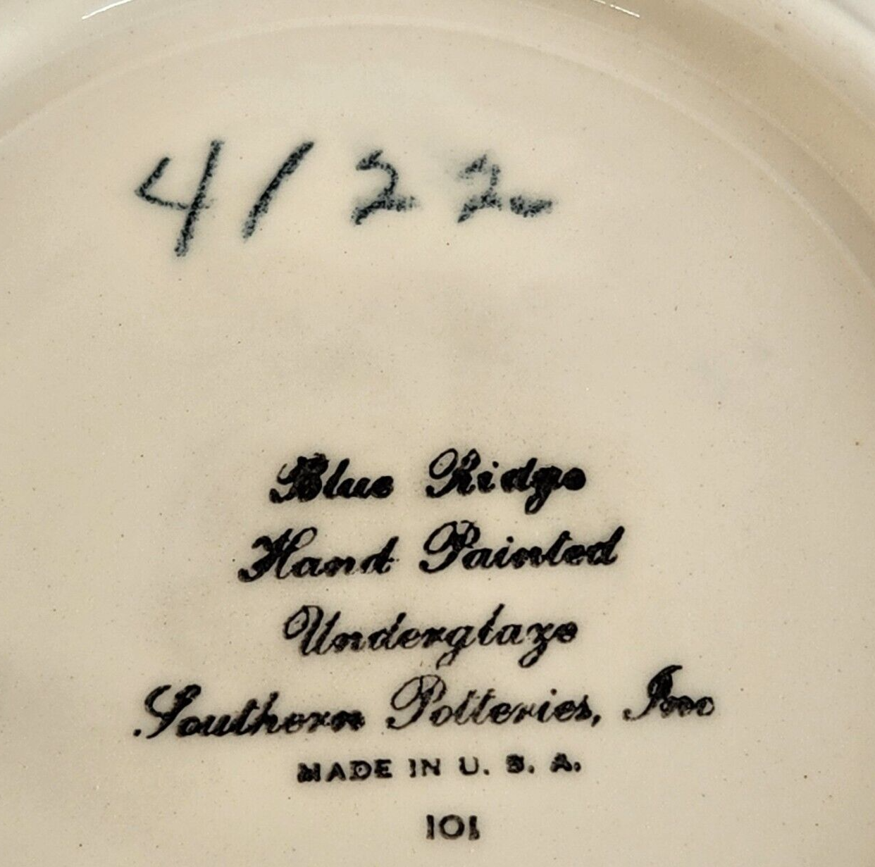 Blue Ridge Southern Potteries 9" Vegetable Bowl Floral Hand Painted