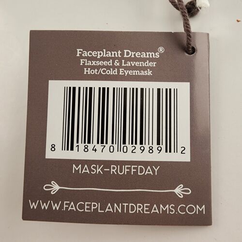 Faceplant Dreams Ruff Day Hot/Cold Eye Mask Eye Lavender Buds & Flaxseed Gray