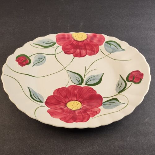Blue Ridge Southern Pottery Oval Platter 12" Poinsettia Vintage