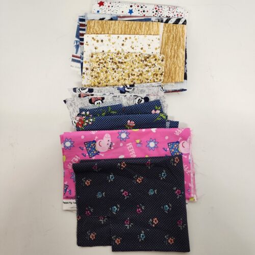 Lot Fabric Remnants Pieces Colorful Kids Outdoor Quilting Crafts Doll Clothes