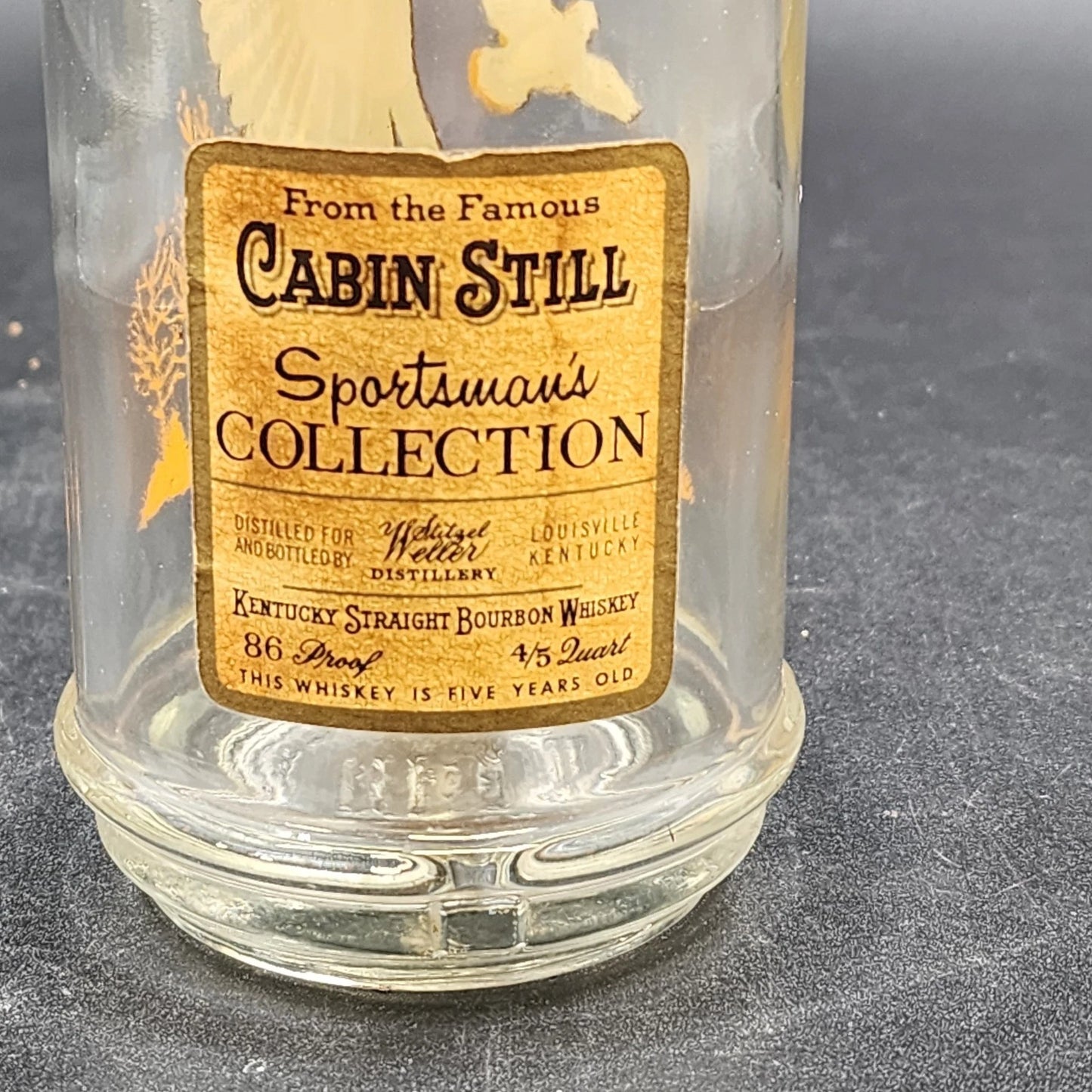 Cabin Still Whiskey Empty Decanter Sportsman Collection Covey of Quail Cork Top