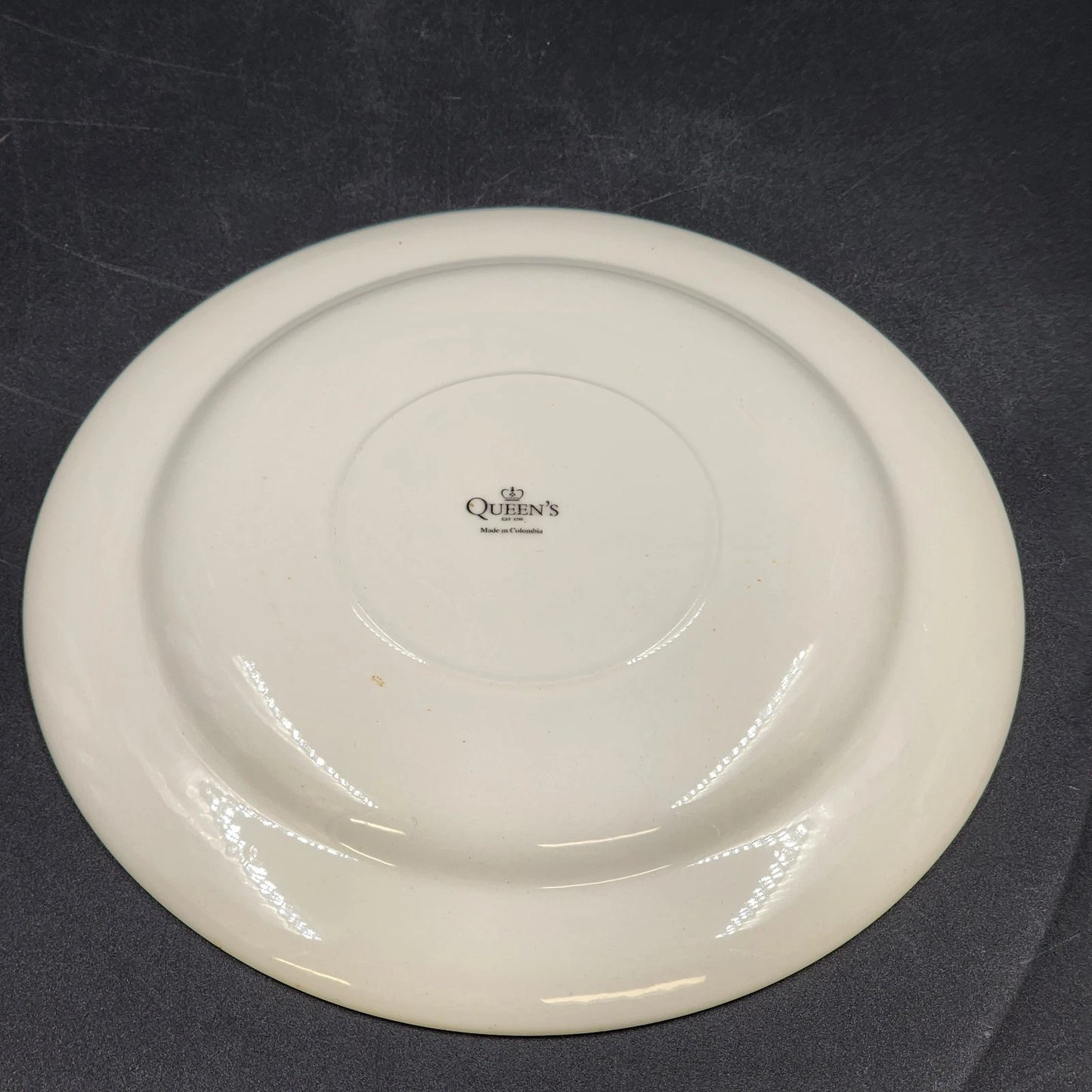 Queen’s Churchill Rooster Dinner Plate Black 10.5" Toile Floral Gingham Colombia