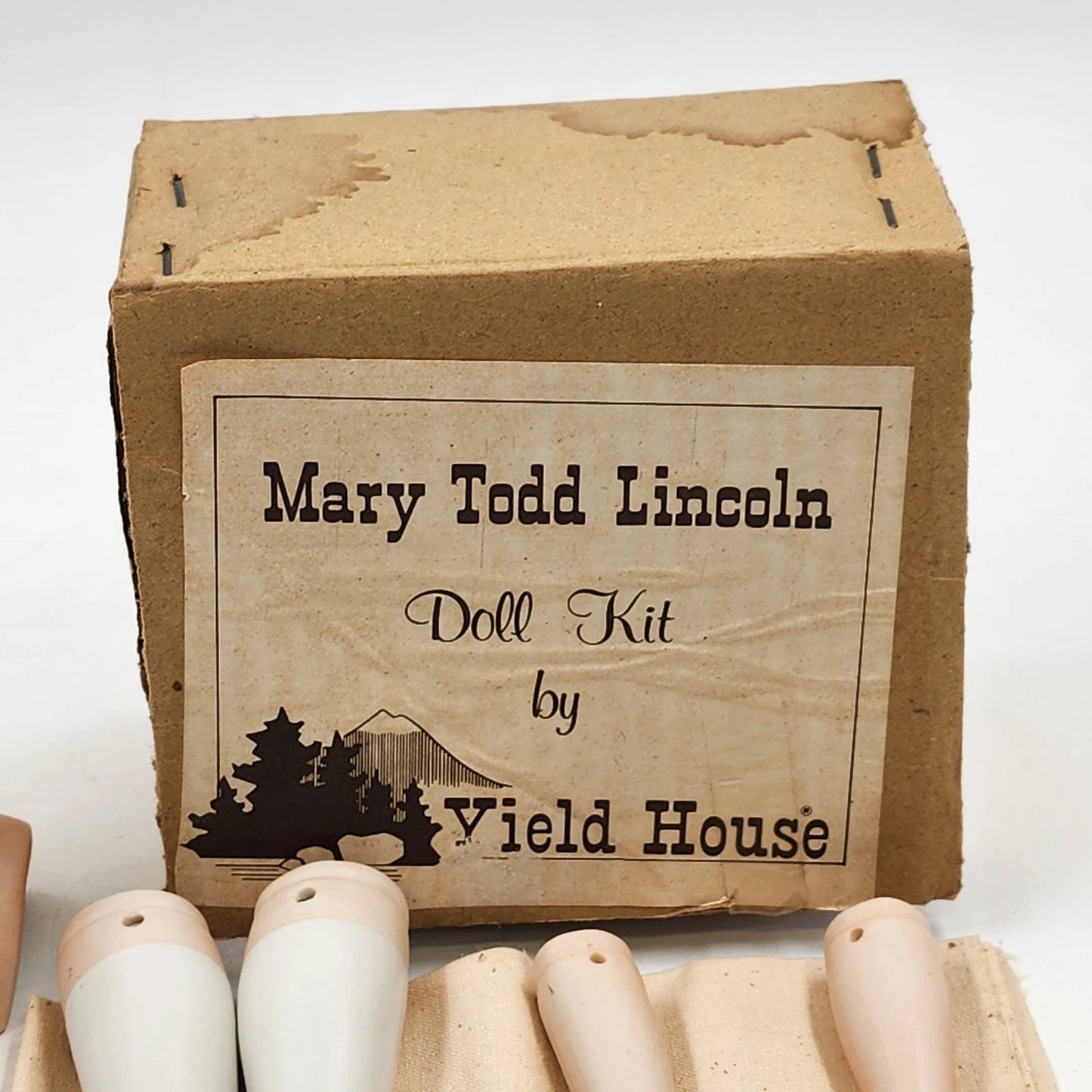 Mary Todd Lincoln Doll Kit Yield House Inc Head Arms Legs Body Fabric & Pattern