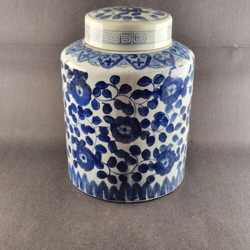 Oud Delft Large Blue White Urn Style Porcelain Jar Includes 14 Hooks Under Lid