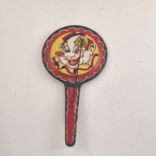 Kirchhof Tin Noise Maker Rattler and Clown Clapper 1950's USA