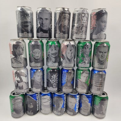 Star Wars Episode 1 The Phantom Menace Mt. Dew Pepsi 24 Empty Can Set 1999