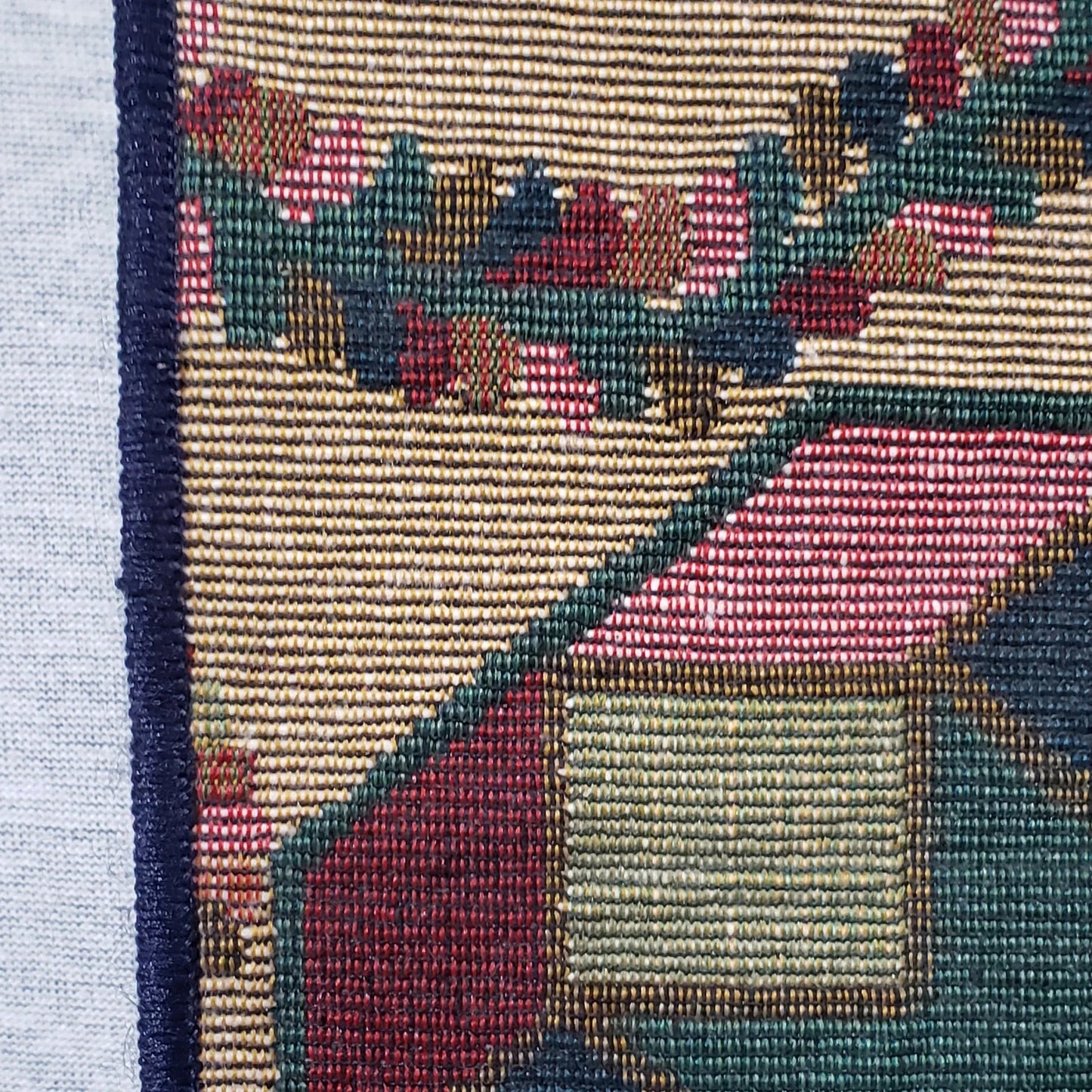 Bohemian Tapestry Table Runner Tan with Red & Green Pattern 70"x13.5" Boho Decor