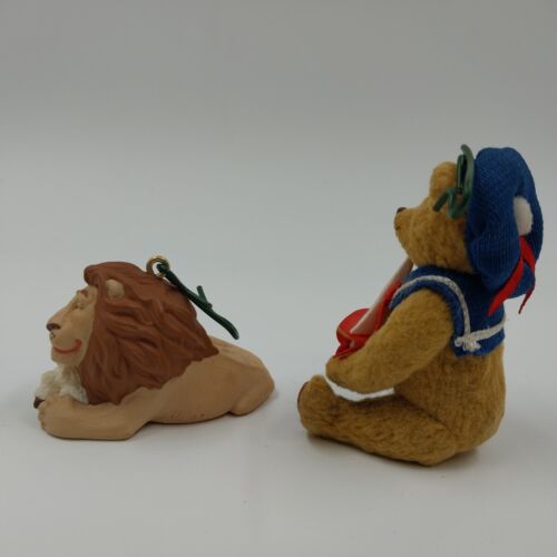 2 Hallmark Keepsake 1997 Christmas Ornaments SAILOR BEAR and Lion & Lamb VTG