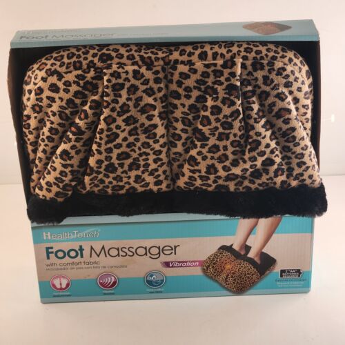 Health Touch Foot Massager And Vibration with Comfort Fabric Leopard Print NOS