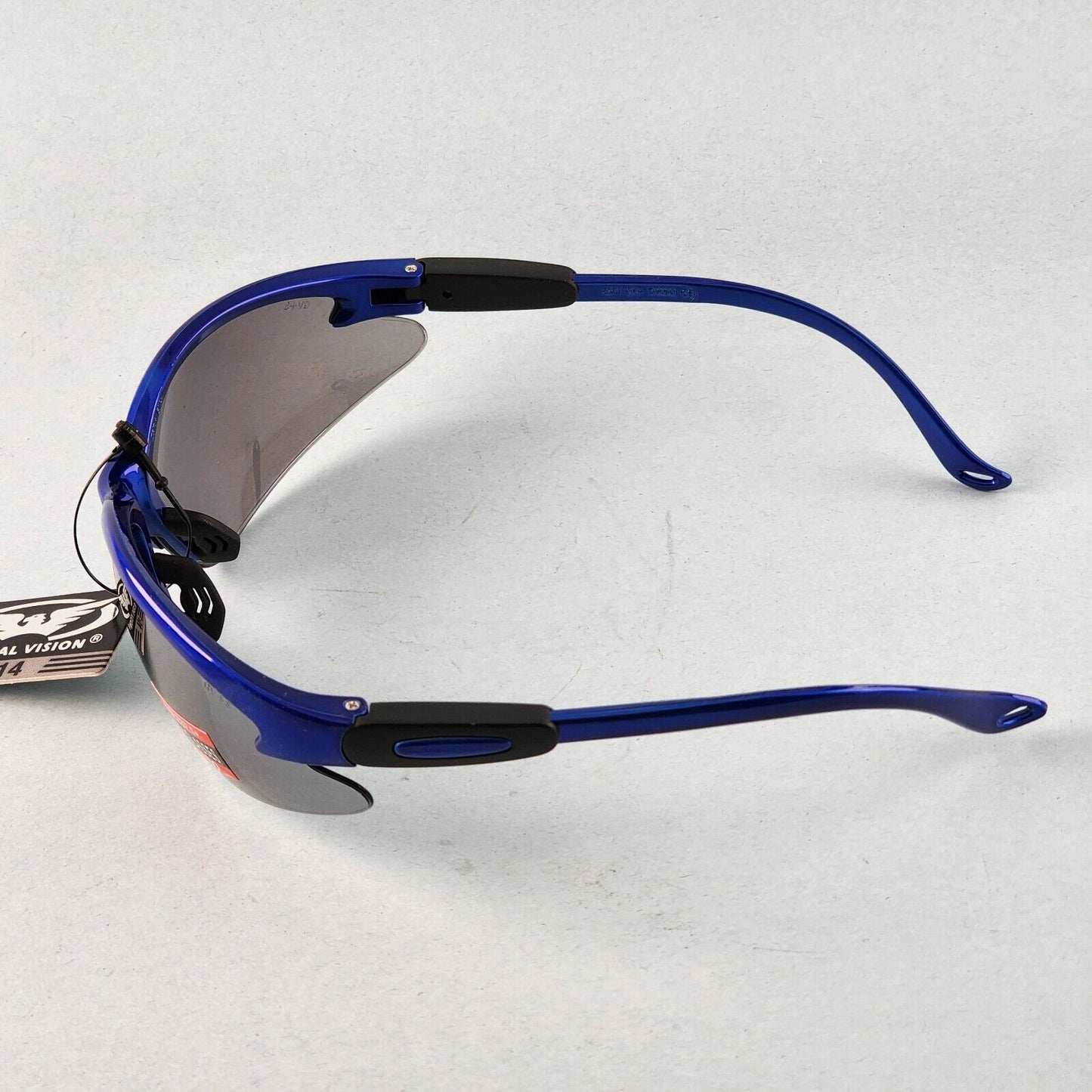 Global Vision Cougar Motorcycle Safety Glasses Blue Gray Lens