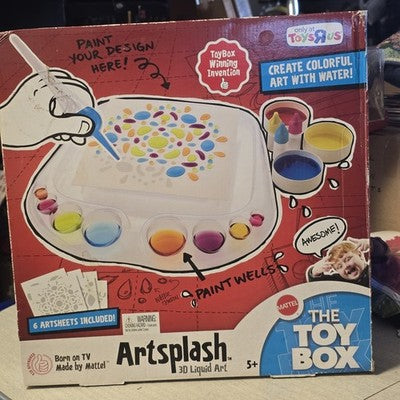 Artsplash 3D Liquid Art Set Mattel Toy Box Winner Creative Kids Toy 6 Artsheets