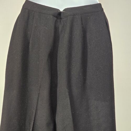 Emotions Black Women’s Slacks Size 8 Zip Front Pleated Wool Blend with Pockets