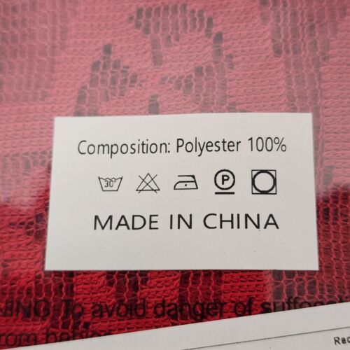 Red Valentines Day Table Runner 12½" X 72" Heart Lace Scalloped Edge Table Décor