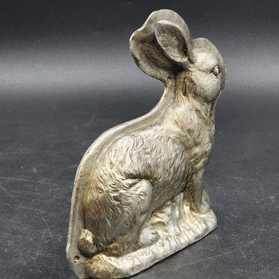Easter Bunny Rabbit Decor Figurine Faux Silver Metal Chocolate Candy Mold