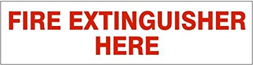 FIRE EXTINGUISHER HERE Decal 2-1/4" x 9" Safety Sign Vinyl Press On Adhesive Pressure Sensitive PD-2638