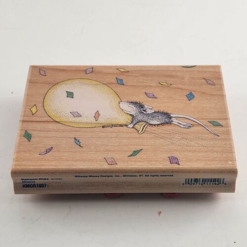 Stampabilities Wooden Mounted Rubber Stamp Balloon Ride Design/Pattern Vintage