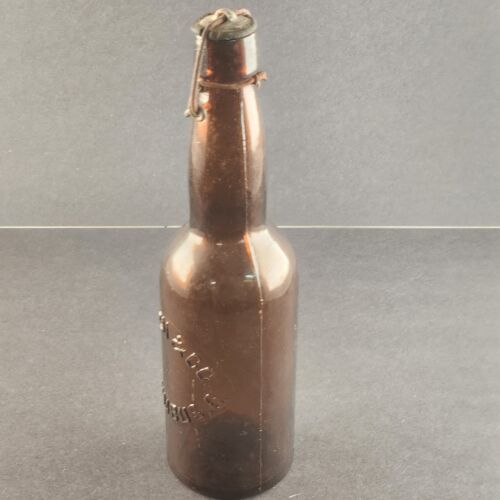 Born and Co Columbus Ohio 10" Tall Empty Amber Brown Glass Speed Cap