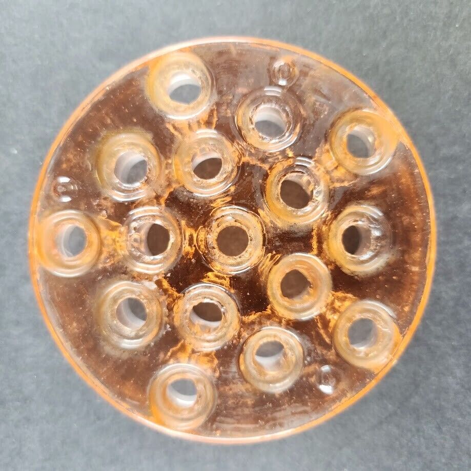 Floral Frog Glass Amber Color Vintage Decortications Floral Arrangements