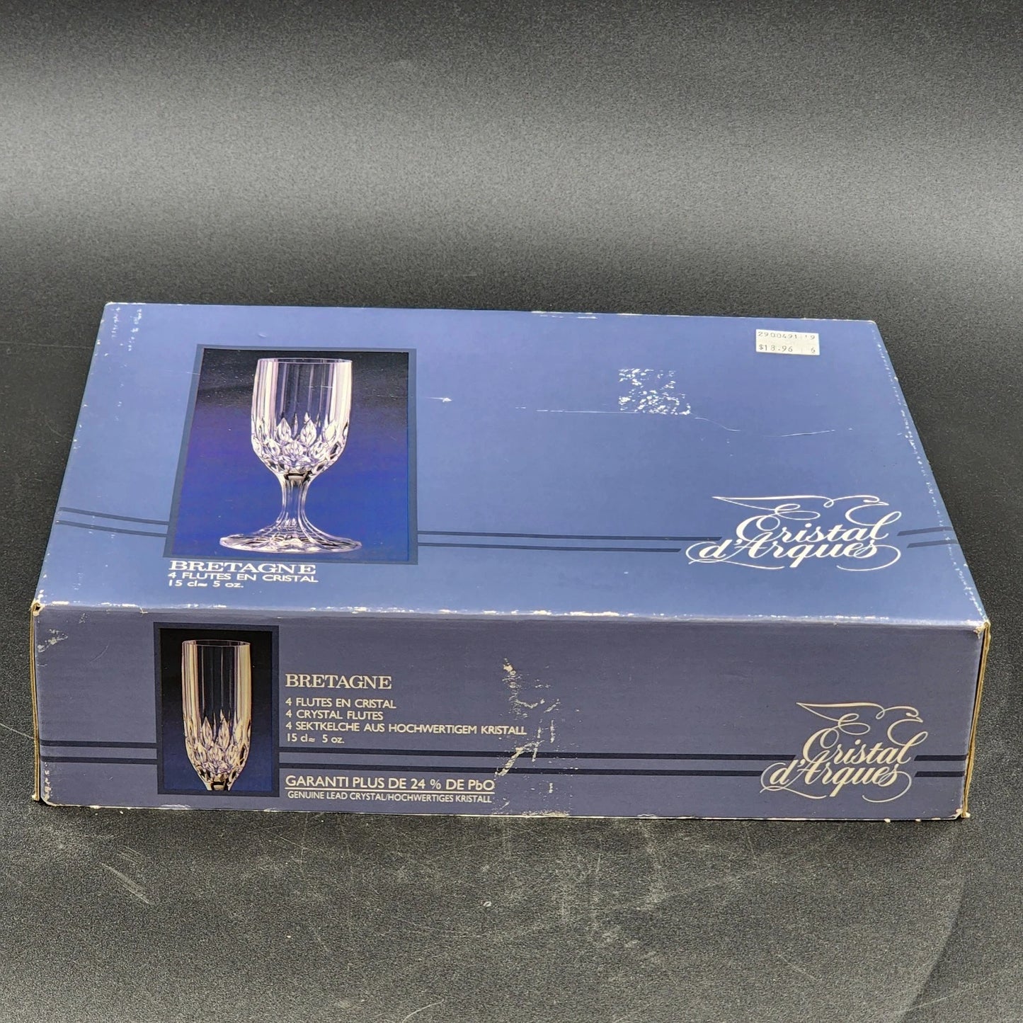 4 Cristal d’Arques Bretagne Champagne Flutes 5 oz Crystal Vintage France NIB