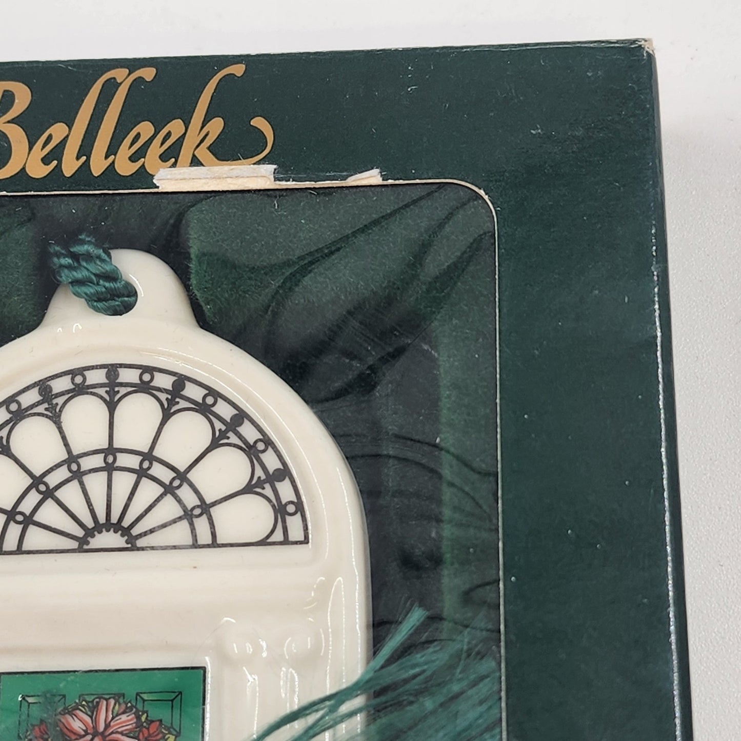 NEW Belleek Dublin Doors Green Christmas Ornament Irish Fine Parian China 2293