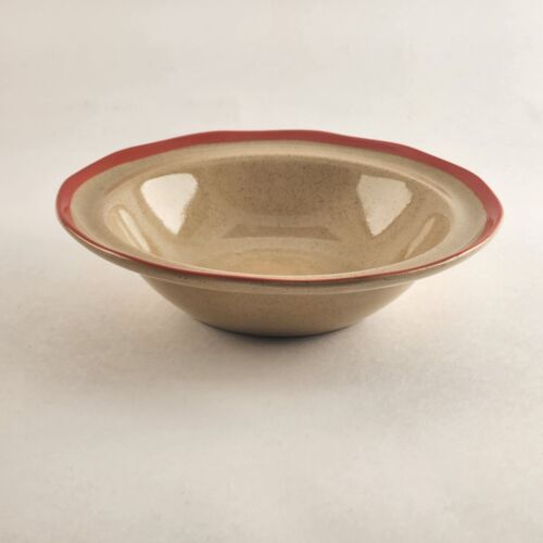England Stoneware Bowl Cereal Omar Ware English Beige Orange Trim 6"