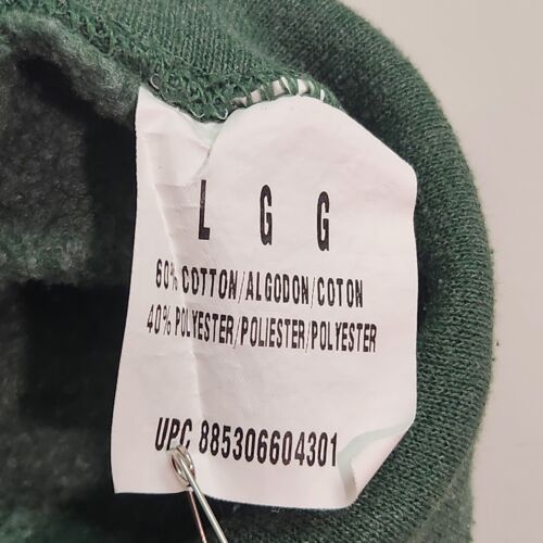 Green Fleece Sweatshirt Crewneck Pullover Men's Large Vintage Fruit of the Loom
