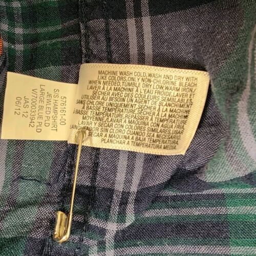 Old Navy PLAID Men's SS Shirt XL Blue Button Down Regular Fit 2 Pockets