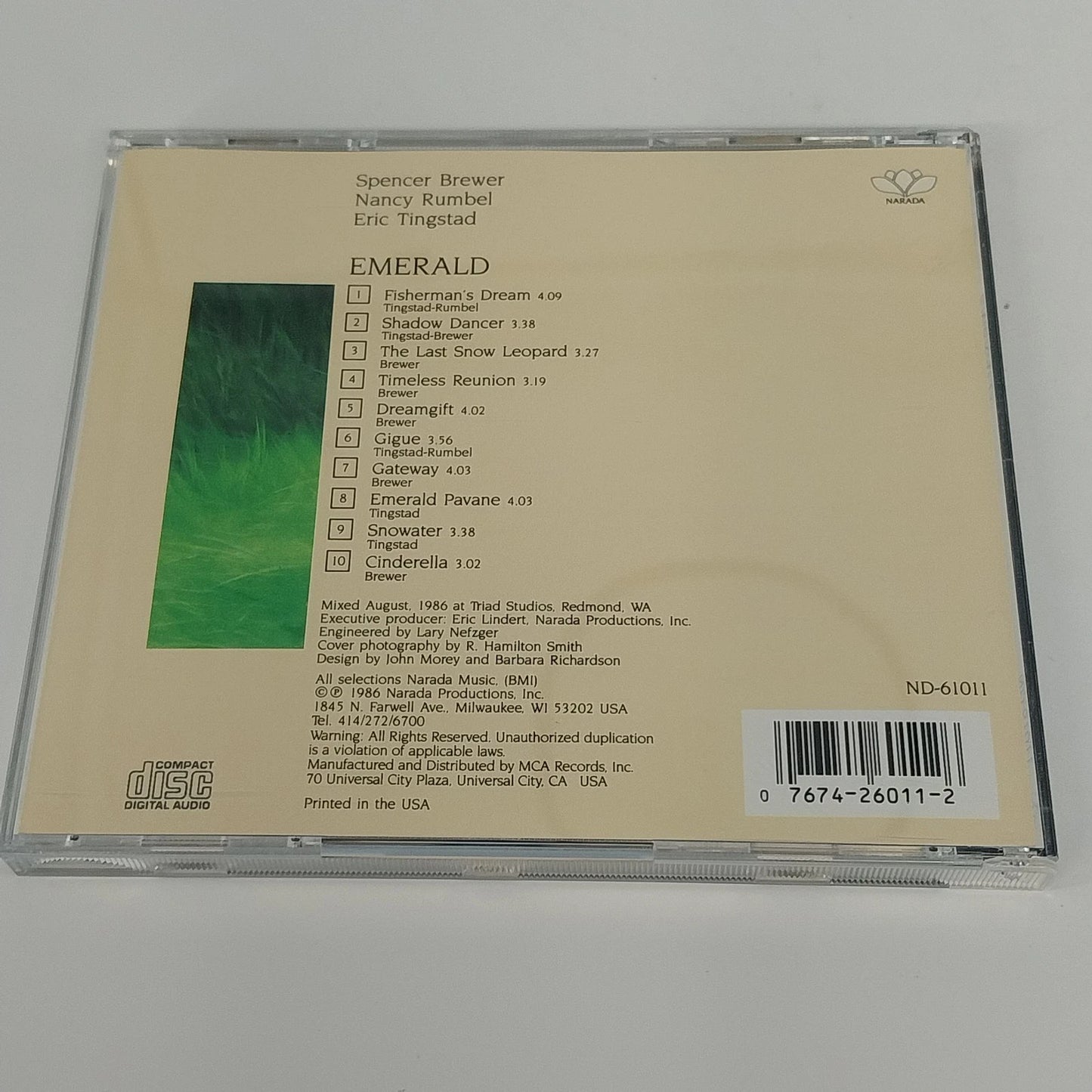 Spencer Brewer Nancy Rumbel Eric Tingstad Emerald CD 1986 New Age Instrumental
