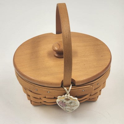 Longaberger Horizon Of Hope Basket w Lid Classic Stain 1999 American Cancer Soc