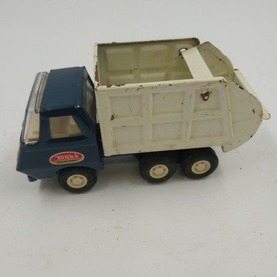 Tonka USA Blue & White Mini Garbage Truck 5.5" Long Pressed Steel 1970s Vintage