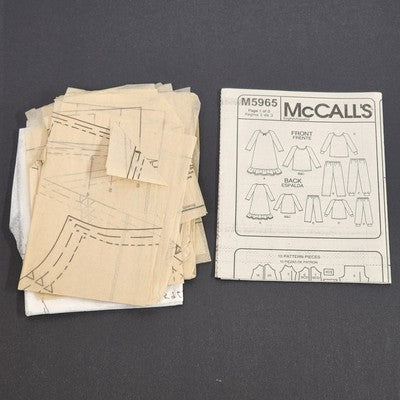 McCall's M5965 Sewing Pattern 2009 Uncut Children's Sleepwear Size CF 4-6
