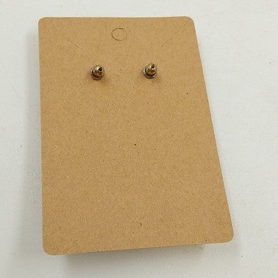 Gold Tone Black & White Drop Dangle Pierced Earrings Retro Jewelry