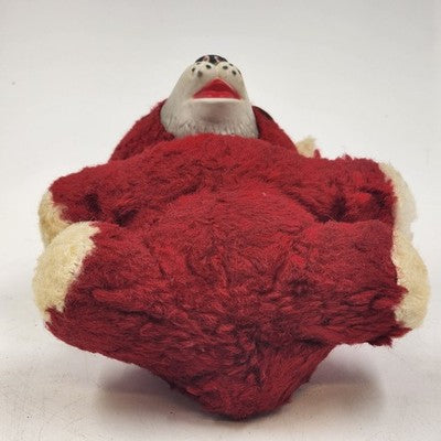 1950s Knickerbocker Teddy Bear Red Plush Toy Rubber Nose Button Eyes Collectible