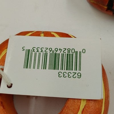 Set of 6 Gallerie II Pumpkin Jack O’Lantern Halloween Wood Napkin Rings 3"dx1"h