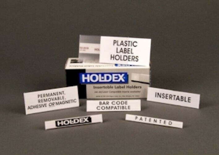 Aigner Index HOLDEX M-11 Magnetic Bin Label Holders 6" x 1" Clear Package of 12