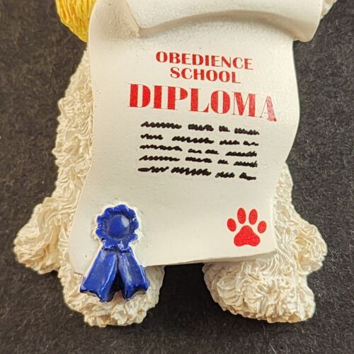 Bichon Frise Refrigerator Magnet School Diploma Dog Figurine Willabee Ward MBI