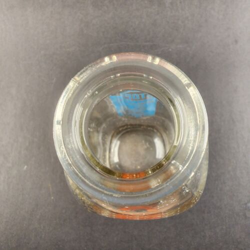 Virginia Dairy Glass Milk Bottle 1 Quart Orange and Blue Logos STOP School Bus