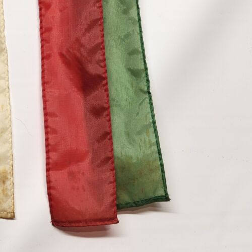 Christmas Windsock Holiday Reindeer Face Jingle Bell Nylon 56" One Torn Streamer