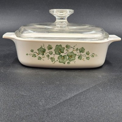 Corelle Callaway Ivy A-1-B11 Corning 1 Liter Casserole Dish & Lid 7" sq x 2"