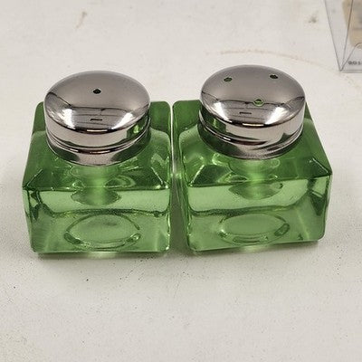 Pottery Barn Monterey Green Glass Salt & Pepper Shakers NIB Tabletop New