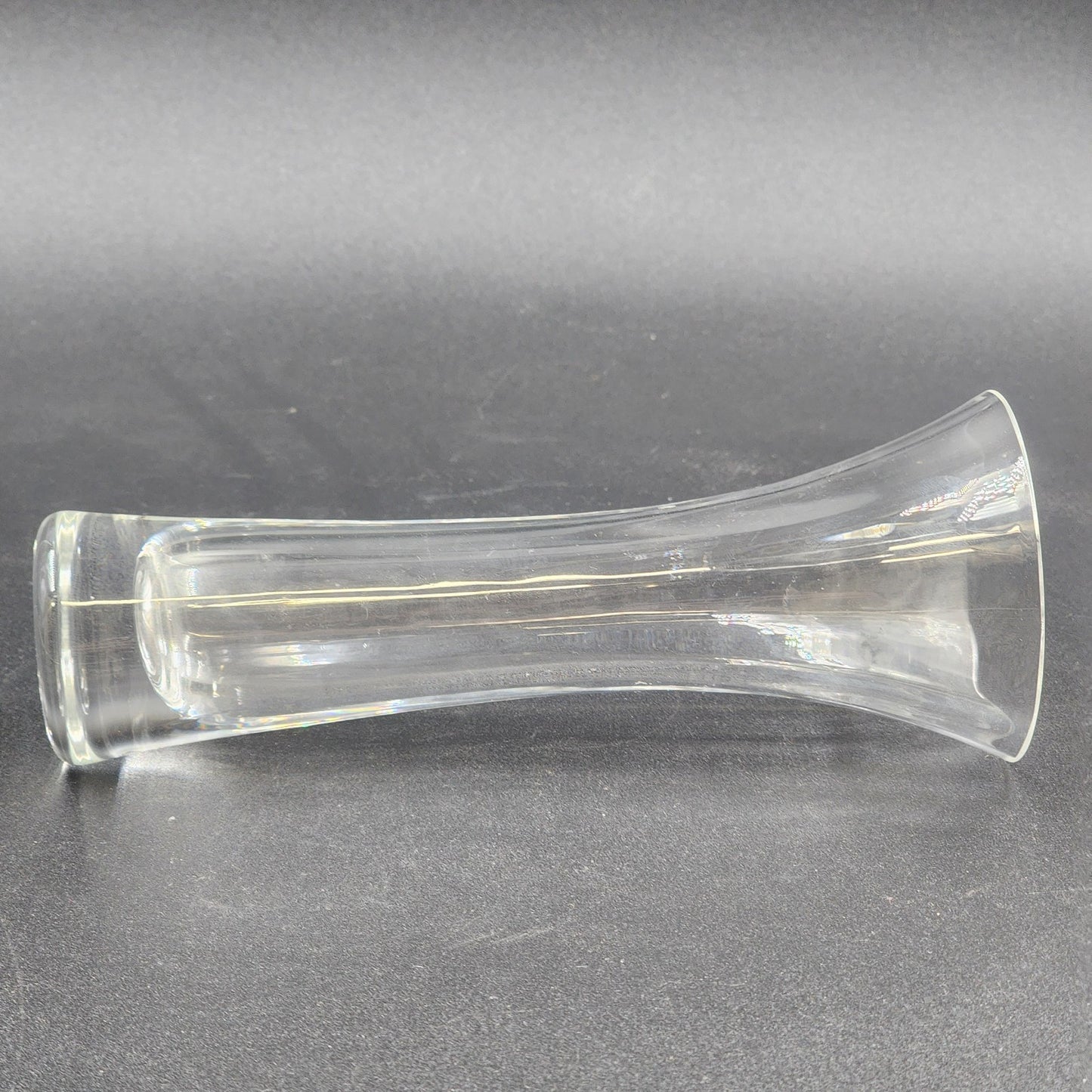 Lenox Optika Crystal Clear Glass Bud Vase Lead Flared Lip Vintage 7.25"